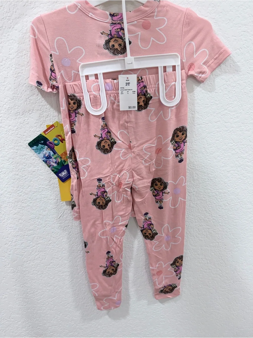 Dora Pink Floral Short Sleeve Kids Pajama Set by Nickelodeon